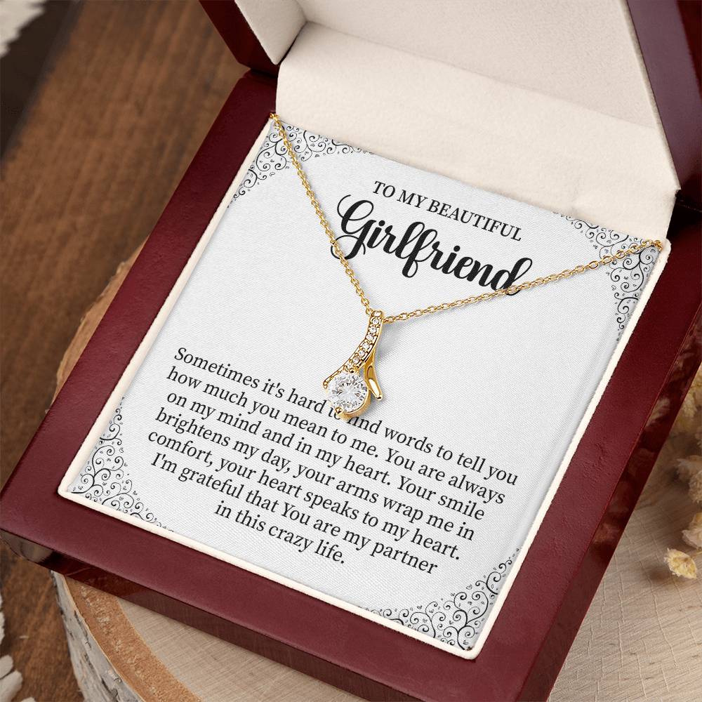 Girlfriend Necklace Gift with Heartfelt Message Card