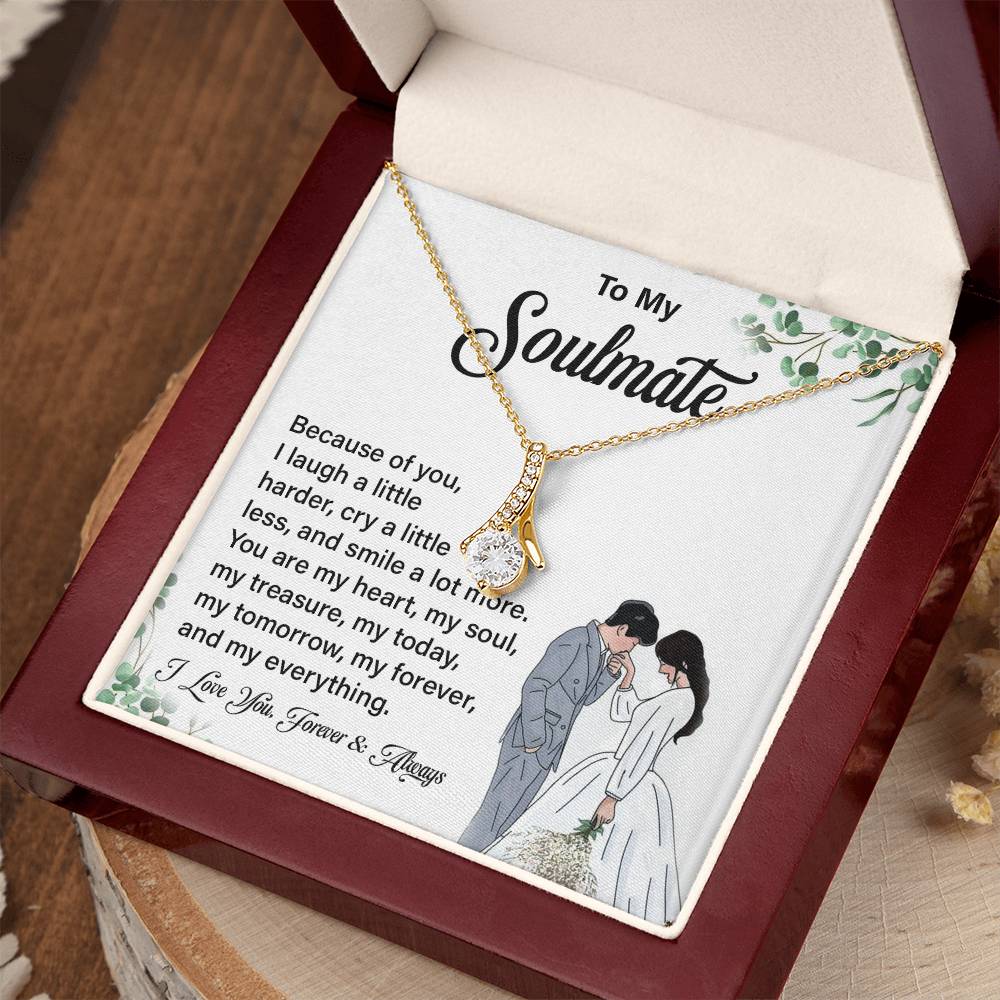 Soulmate Pendant Necklace Gift with Message Card