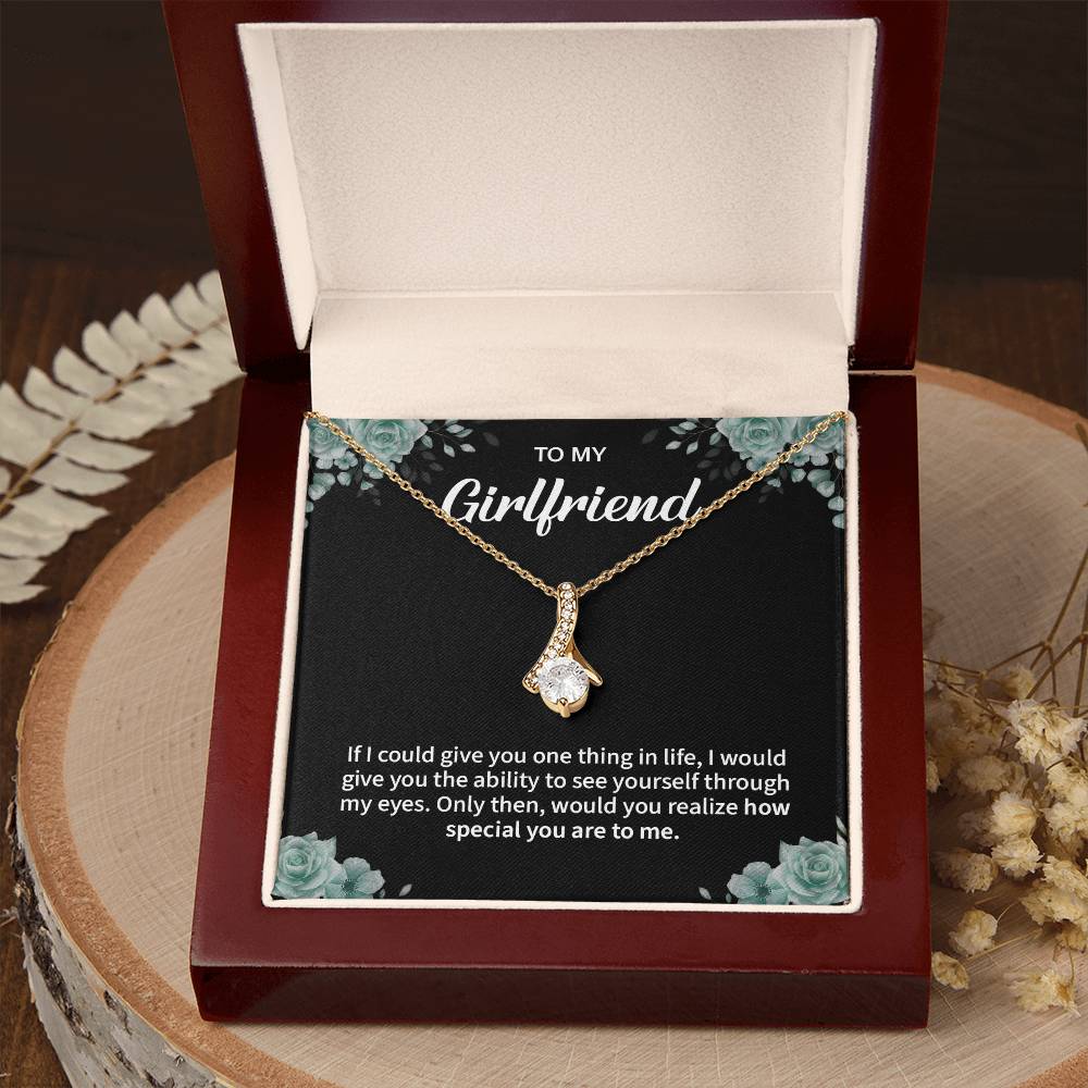 To My Girlfriend Necklace – Jewelry Gift with Message Card