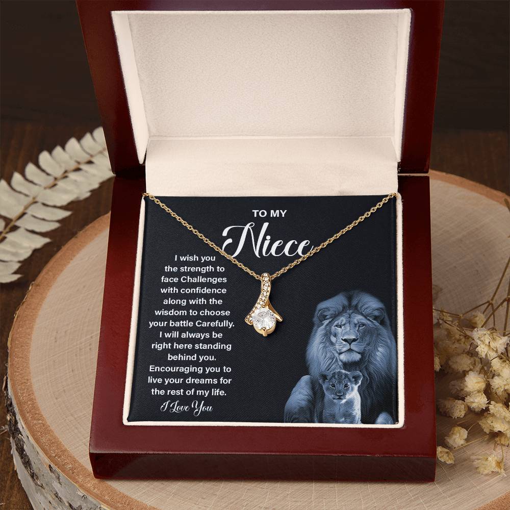 To My Niece Necklace Gift With Meaningful Message Card