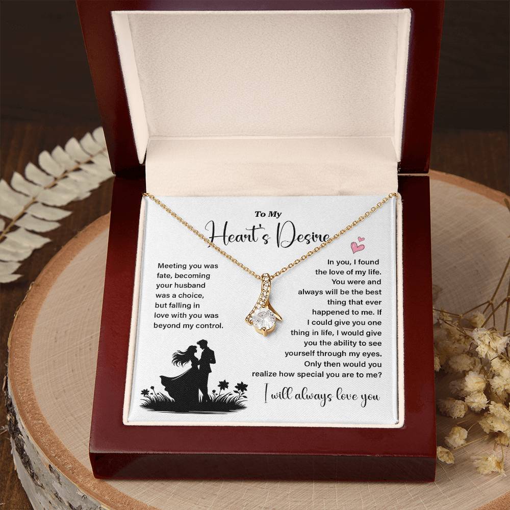 Heart’s Desire Necklace Gift for Wife – Love Card Box
