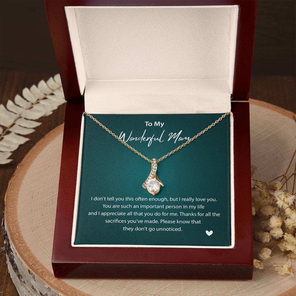 To My Wonderful Mom Wonderful Mom Necklace Gift Unique Gift For Mother-child Bond Unique Gift For Mother-child Bond Necklace For Family Bond Thoughtful Gift For Mother-child Bond Spiritual Bond With Mom Necklace Spiritual Bond With Mom Necklace