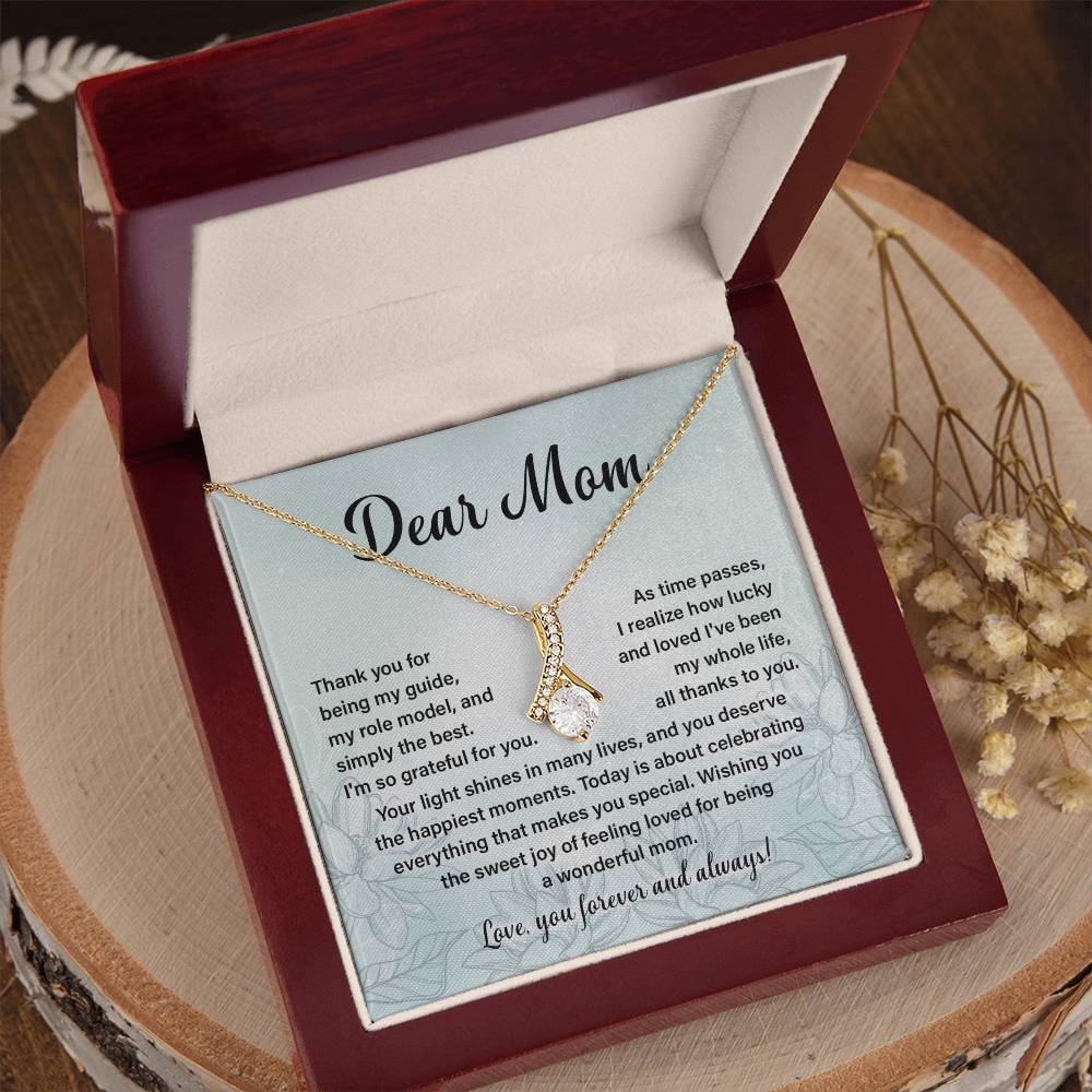 Dear Mom, Guide Pendant For Her Heartfelt Necklace For Love Role Model Jewelry For Mom Thank You Gift Sentimental Necklace Sweet Gift For A Special Woman Appreciation Necklace For Her Thoughtful Gift Sentimental Pendant