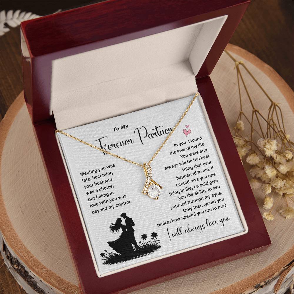 Forever Partner Necklace Gift for Wife – Love Card Box