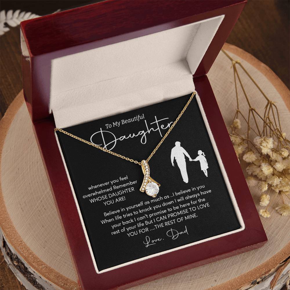To My Daughter Necklace from Dad – Rest of Mine Love Message