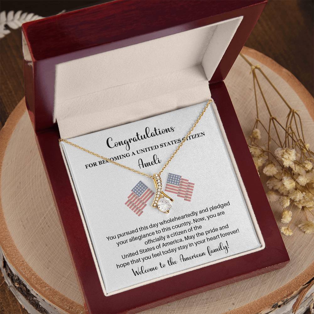 Congratulations Necklace For New U.s. Citizen Necklace For New U.s. Citizen Gift For New Citizen U.s. Citizenship Gift American Pride Necklace Gift For Newly Naturalized Citizen Welcome To America Gift Necklace For Becoming A U.s. Citizen