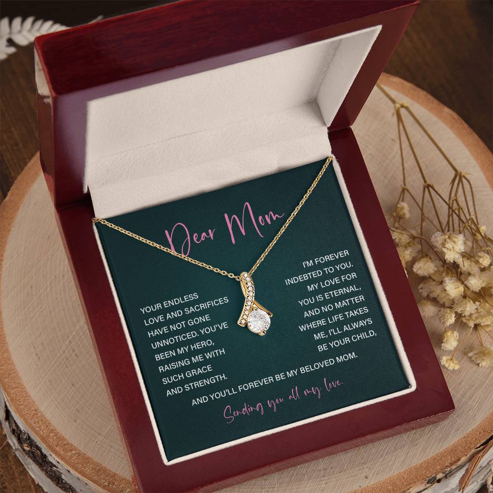 Dear Mom Mother’s Day Necklace For Mom Sentimental Birthday Gift Sentimental Anniversary Gift Christmas Jewelry Gift Best Thank You Gift  Special Necklace Jewelry Gift With Message Card