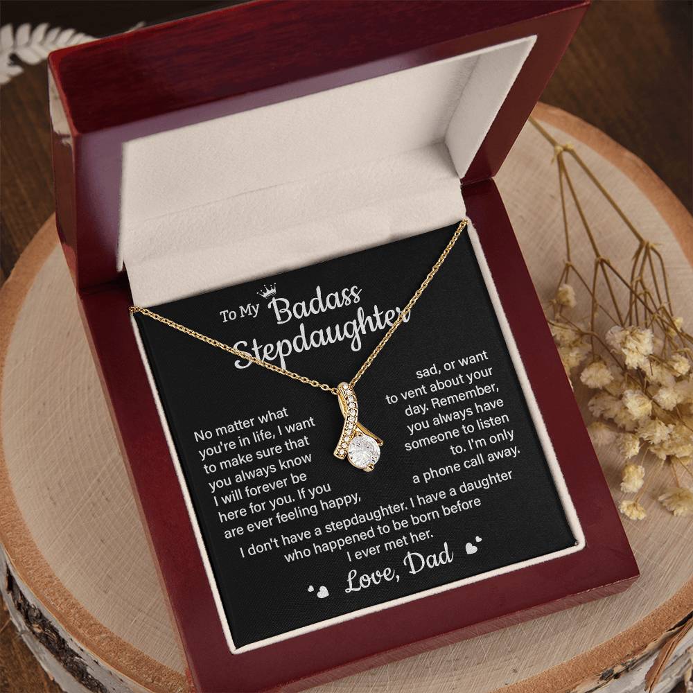To My Badass Stepdaughter – Dad to Daughter Pendant Gift