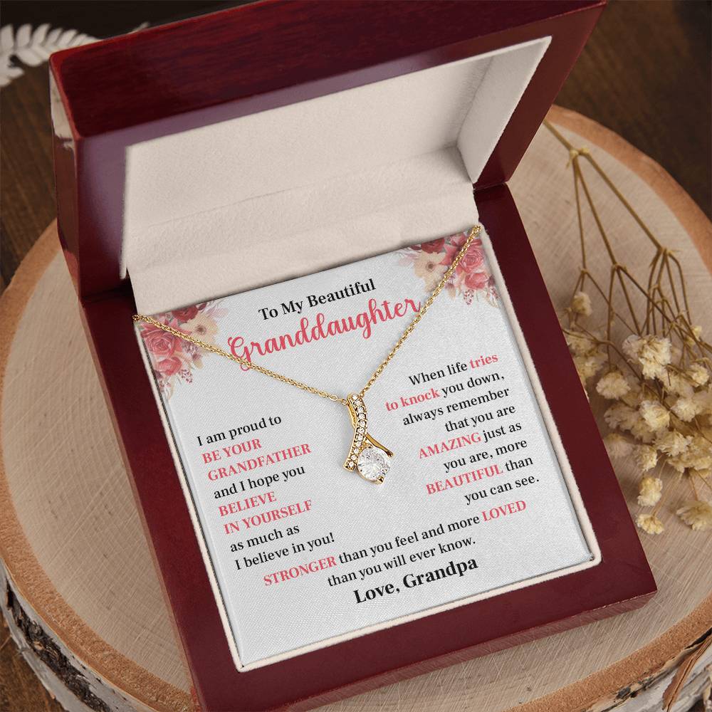 Grandpa to Granddaughter Necklace – You Are Loved & Strong
