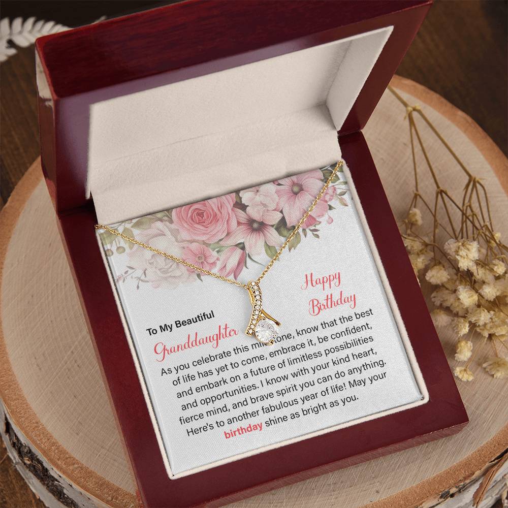 Granddaughter Birthday Necklace Gift – Message Card Box