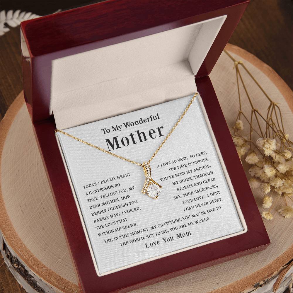 To My Wonderful Mother Love You Forever Mom Necklace Wonderful Mother Necklace Gift Unique Gift For Mother-child Bond Meaningful Gift For Mom Special Occasion Gift For Mom Unique Family Bond Necklace Spiritual Bond With Mom Necklace