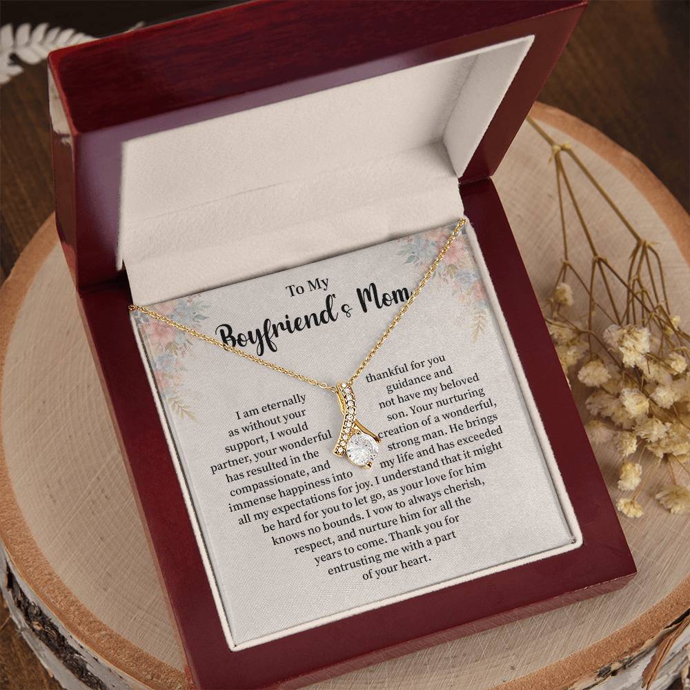 Boyfriend’s Mom Necklace Gift with Sentimental Card