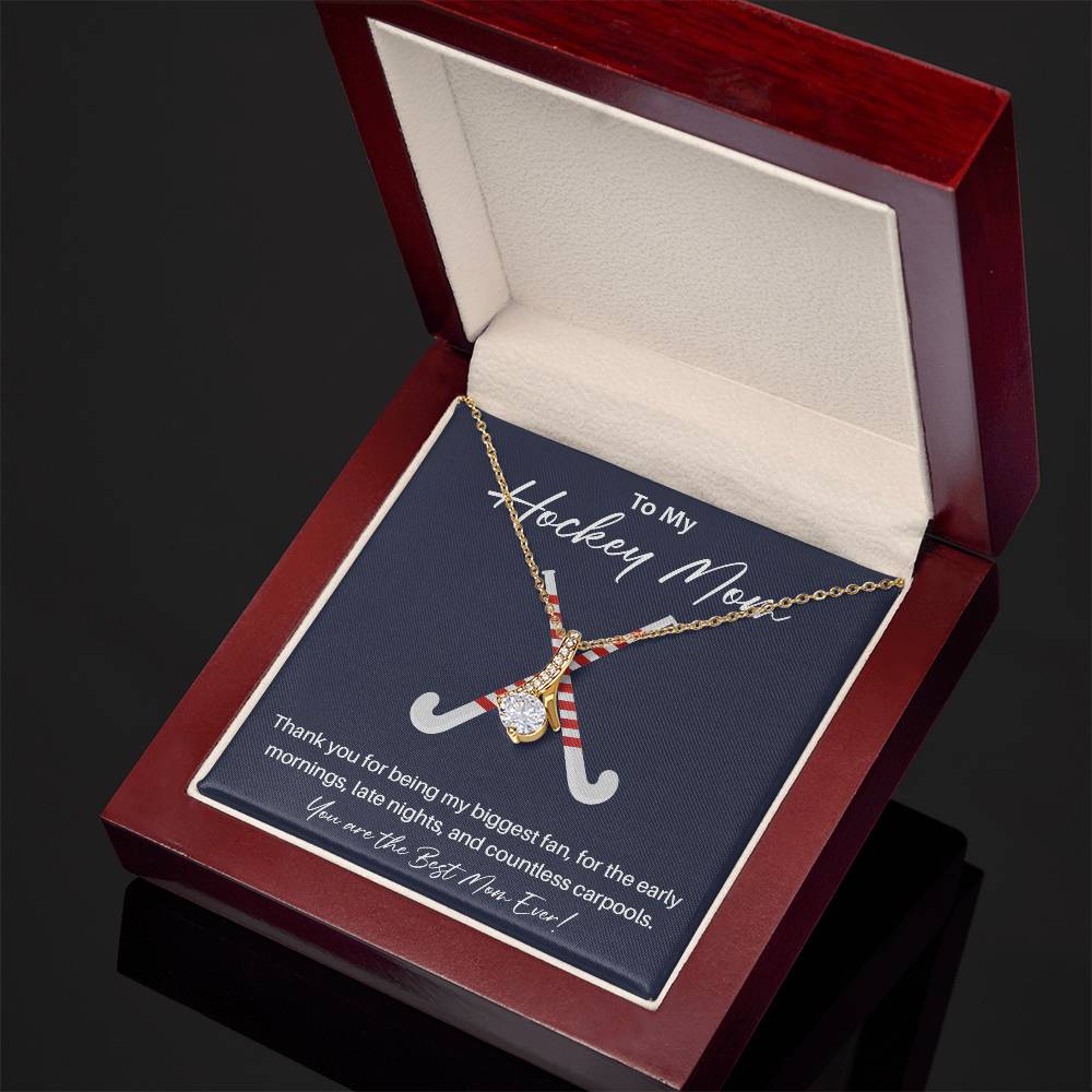 Hockey Mom Necklace Gift – Thank You Message Card Box