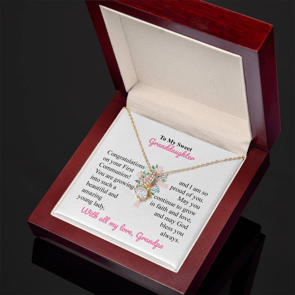 Granddaughter First Communion Gift from Grandpa – Cross Card