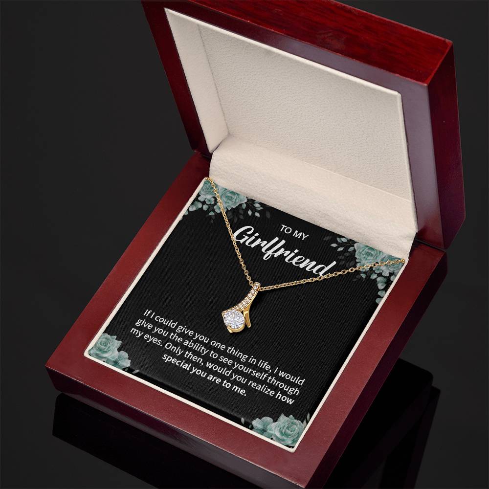 To My Girlfriend Necklace – Jewelry Gift with Message Card