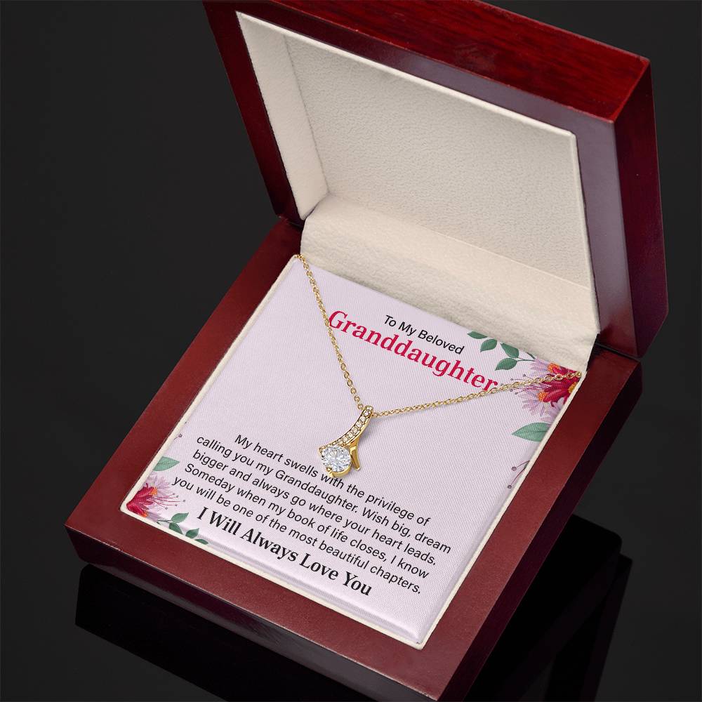 To My Granddaughter Necklace, Granddaughter Necklace Gifts From Grandma Grandmother or Grandpa Grandfather, I Will Always Love You.