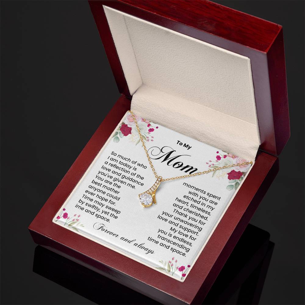 Mom Necklace Gift from Daughter with Heartfelt Card