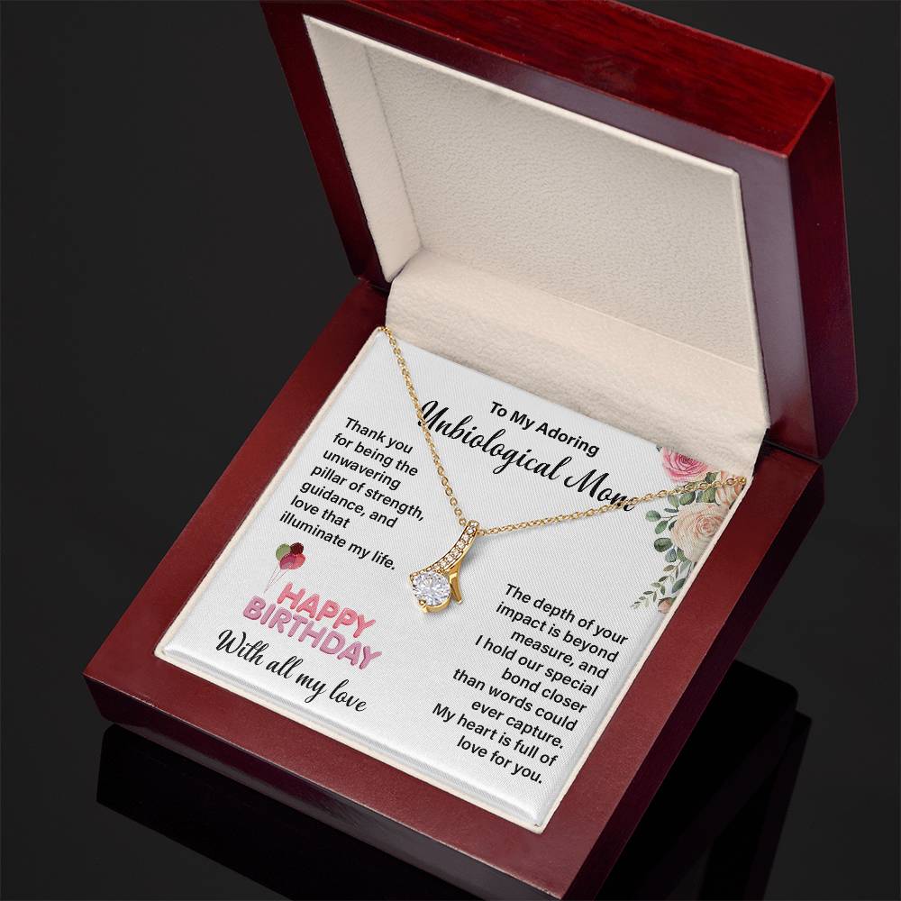Unbiological Mom Necklace – Birthday Gift Box