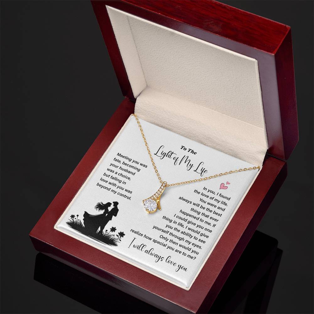 Romantic Necklace for Light of My Life Gift Box