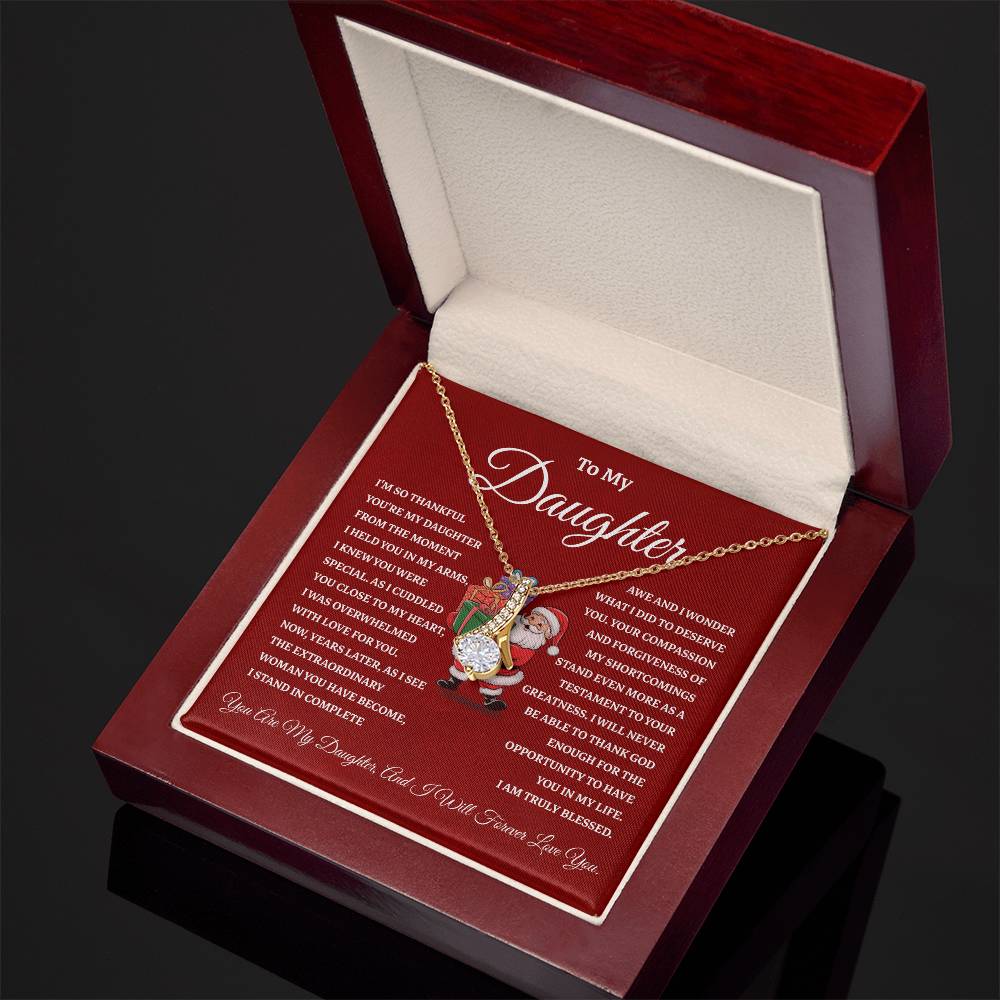 Christmas Gift for Daughter from Mom or Dad Necklace with Santa Card