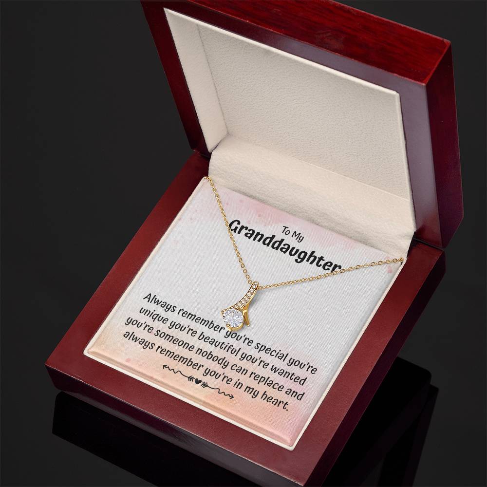 To My Granddaughter Necklace Gift From Grandparents With Message Card
