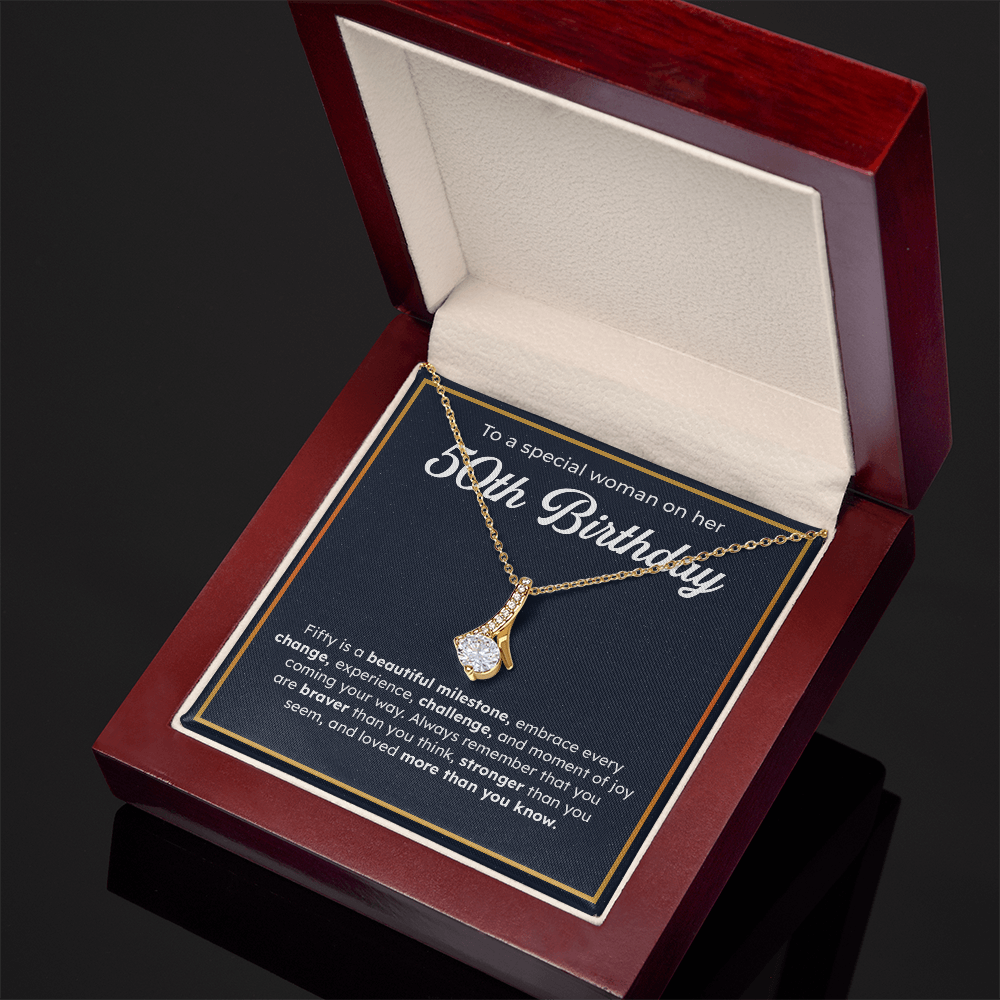 50th Birthday Necklace for Mom, Sister, Friend, Aunt