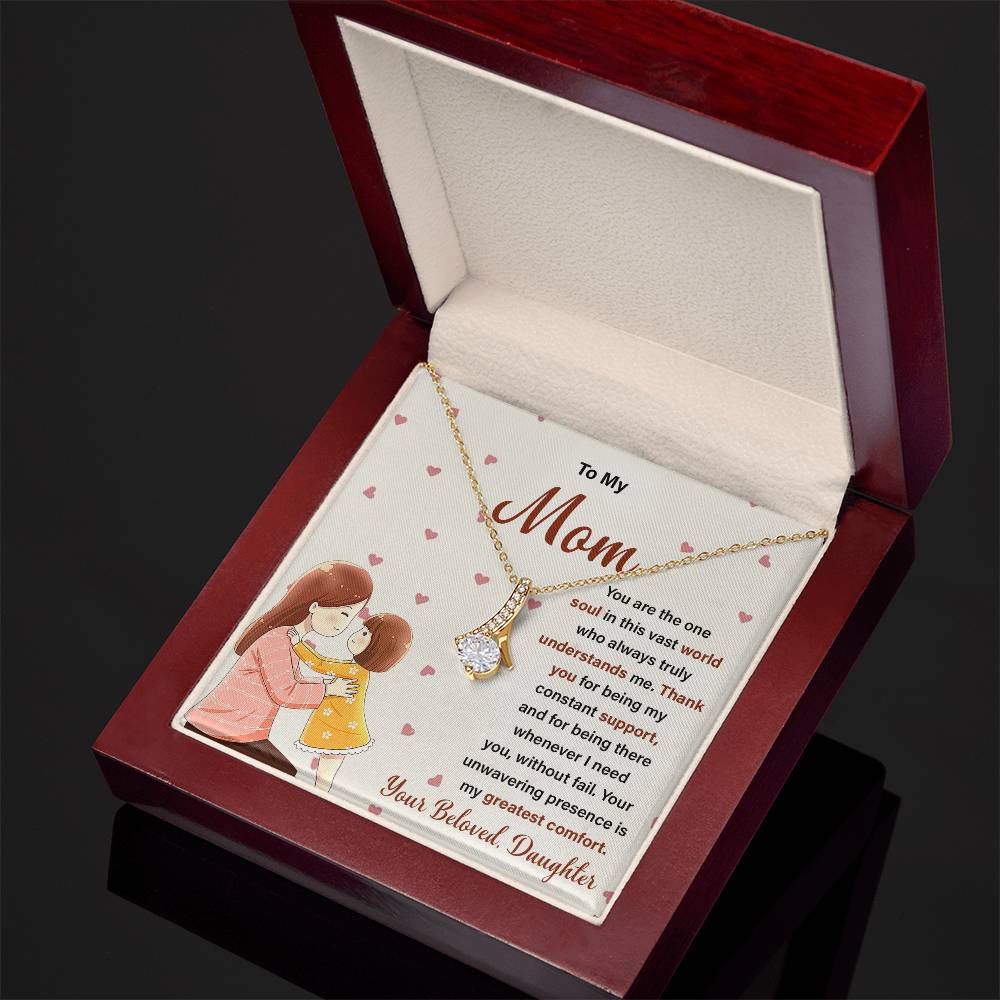 Daughter to Mom Necklace Gift with Heartfelt Message Card