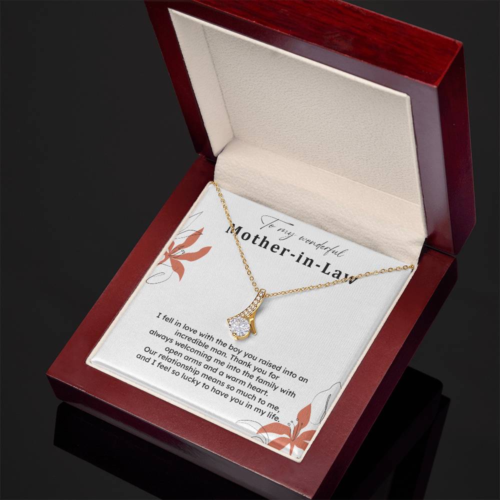 To My Wonderful Mother-in-law Necklace Mother-in-law Necklace Gift Thank You Gift For Mother-in-law Sentimental Mother-in-law Jewelry Jewelry For Mother-in-law Emotional Gift For Mother-in-law Meaningful Gift For Mother-in-law Mother Sentimental Jewelry