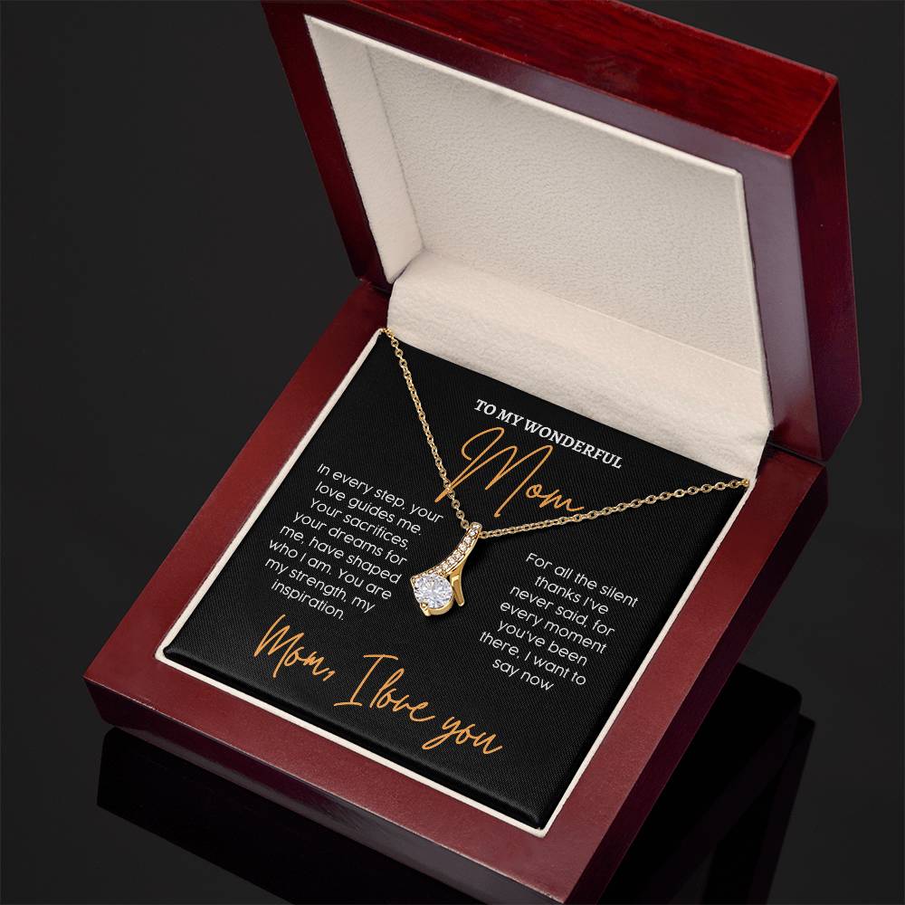 To My Wonderful Mom, Unique Mother’s Day Love Necklace Unique Engraved Mother's Day Pendant Unique Mother's Day Love Message Pendant Dreams For Me Necklace Appreciation Necklace Gift Gratitude Jewelry