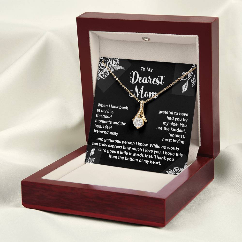 Dearest Mom Necklace Gift – Heartfelt Message Card