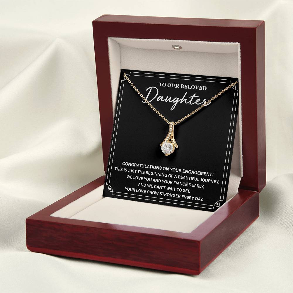 To Our Beloved Daughter Daughter Engagement Necklace Sentimental Gift For Daughter’s Engagement Jewelry Gift For Daughter’s Engagement Daughter’s Special Day Necklace Emotional Engagement Gift For Daughter Wedding Journey Gift For Daughter