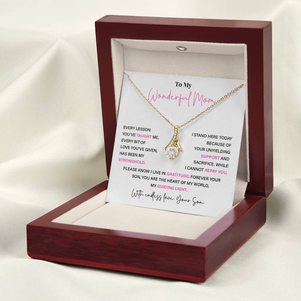 To My Wonderful Mom Thoughtful Birthday Necklace For Mom Best Mother’s Day Gift Christmas Necklace Heartfelt Anniversary Necklace Heartfelt Anniversary Necklace