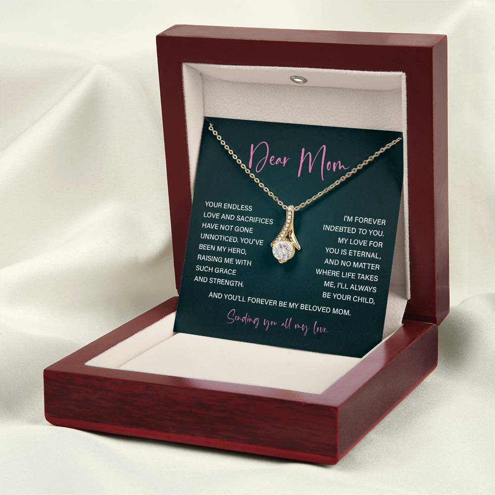 Dear Mom Mother’s Day Necklace For Mom Sentimental Birthday Gift Sentimental Anniversary Gift Christmas Jewelry Gift Best Thank You Gift  Special Necklace Jewelry Gift With Message Card