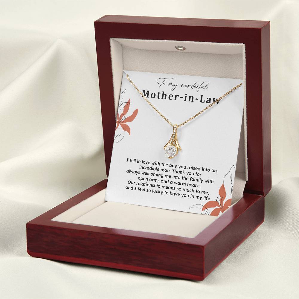 To My Wonderful Mother-in-law Necklace Mother-in-law Necklace Gift Thank You Gift For Mother-in-law Sentimental Mother-in-law Jewelry Jewelry For Mother-in-law Emotional Gift For Mother-in-law Meaningful Gift For Mother-in-law Mother Sentimental Jewelry