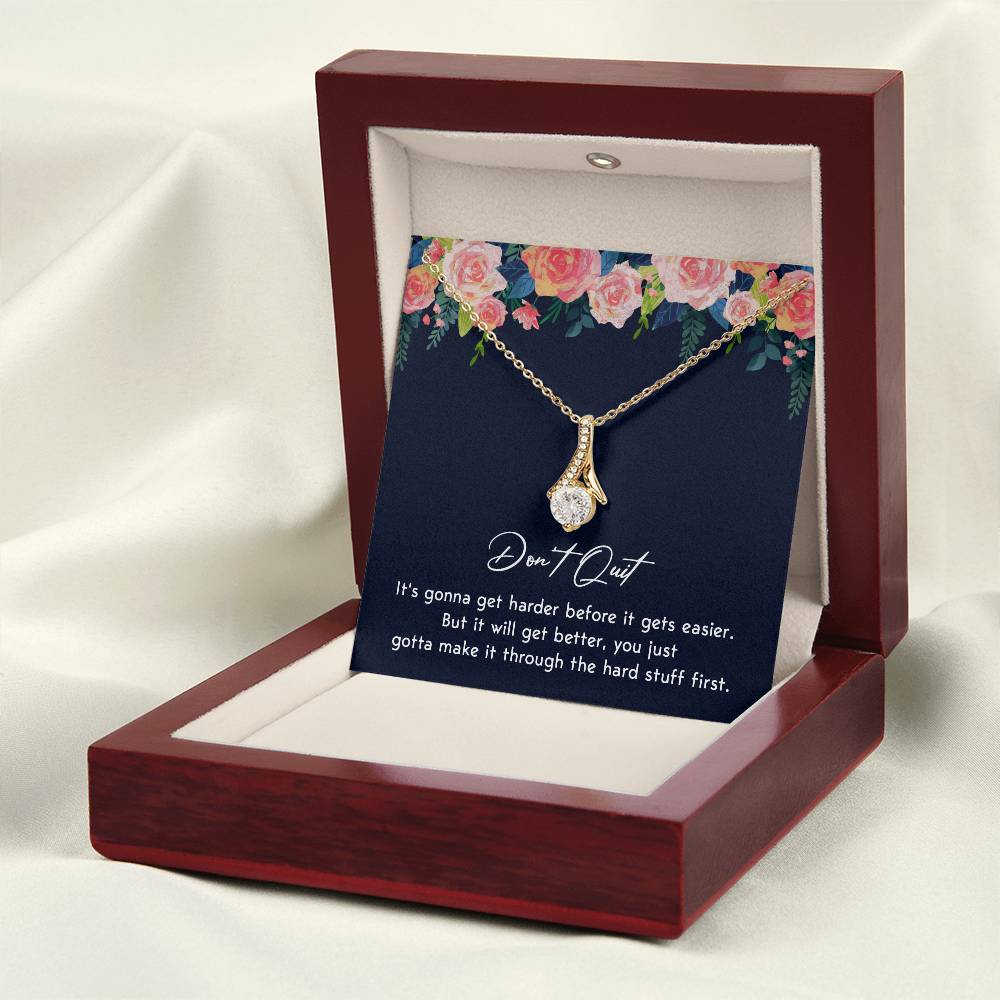 Don't Quit Meaningful Gift Don't Quit Necklace Supportive Gift You Are Strong Necklace Cancer Survivor Jewelry Stronger Necklace Braver Necklace Breast Cancer Necklace For Soulmate Motivational Jewelry Emotional Connection Necklace Never Give Up Necklace