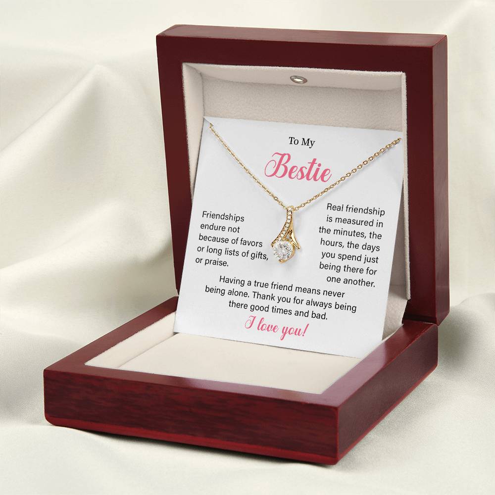 Best Friend Necklace for Women Bestie Gift with Friendship Message Card and Wishbone Necklace