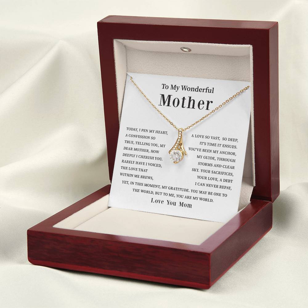 To My Wonderful Mother Love You Forever Mom Necklace Wonderful Mother Necklace Gift Unique Gift For Mother-child Bond Meaningful Gift For Mom Special Occasion Gift For Mom Unique Family Bond Necklace Spiritual Bond With Mom Necklace