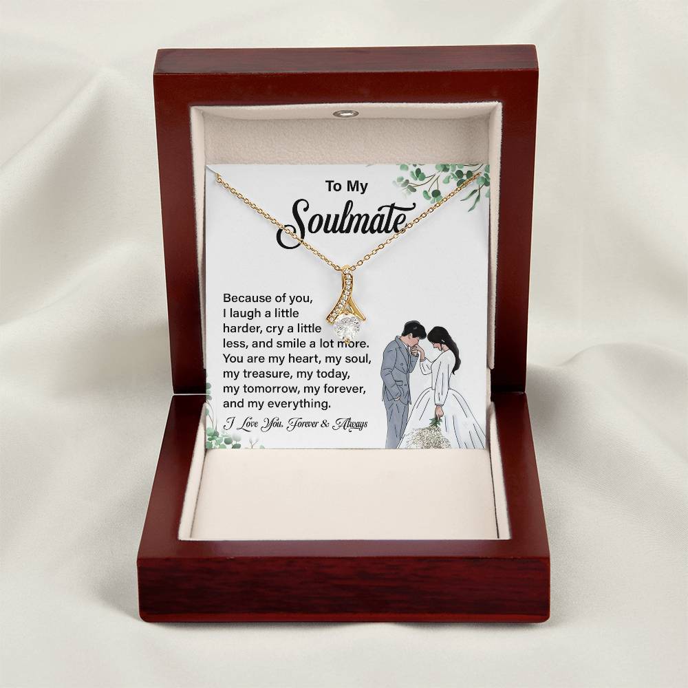 Soulmate Pendant Necklace Gift with Message Card
