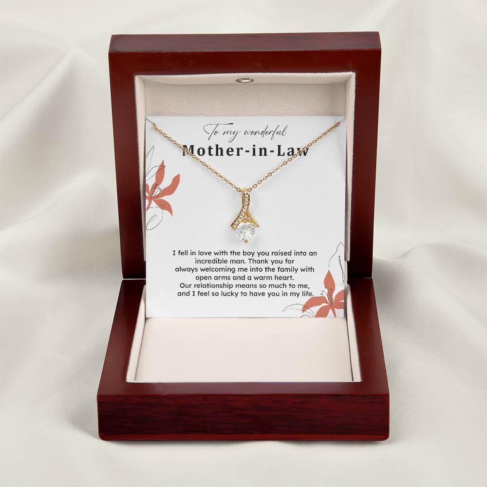 To My Wonderful Mother-in-law Necklace Mother-in-law Necklace Gift Thank You Gift For Mother-in-law Sentimental Mother-in-law Jewelry Jewelry For Mother-in-law Emotional Gift For Mother-in-law Meaningful Gift For Mother-in-law Mother Sentimental Jewelry