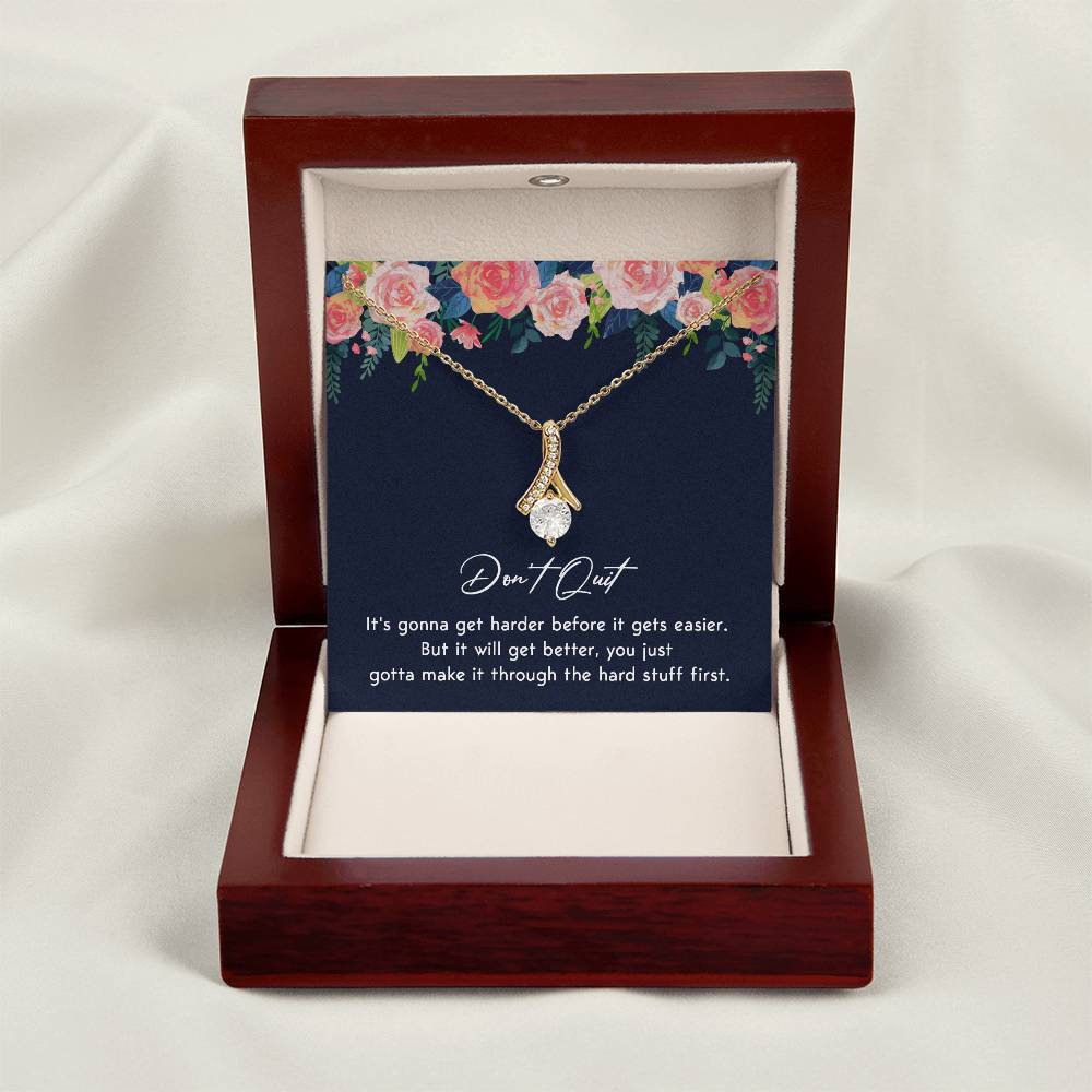 Don't Quit Meaningful Gift Don't Quit Necklace Supportive Gift You Are Strong Necklace Cancer Survivor Jewelry Stronger Necklace Braver Necklace Breast Cancer Necklace For Soulmate Motivational Jewelry Emotional Connection Necklace Never Give Up Necklace