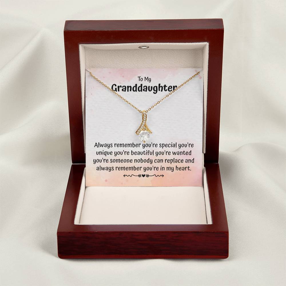 To My Granddaughter Necklace Gift From Grandparents With Message Card