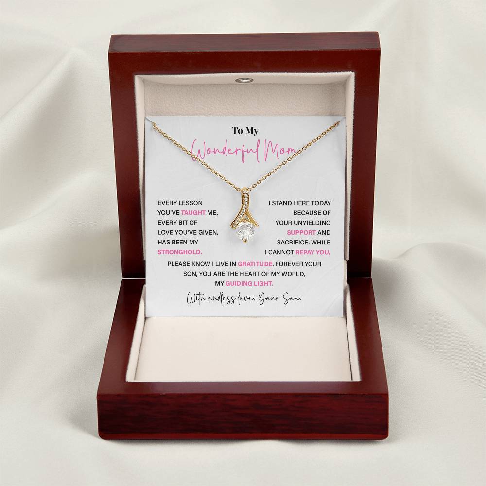 To My Wonderful Mom Thoughtful Birthday Necklace For Mom Best Mother’s Day Gift Christmas Necklace Heartfelt Anniversary Necklace Heartfelt Anniversary Necklace