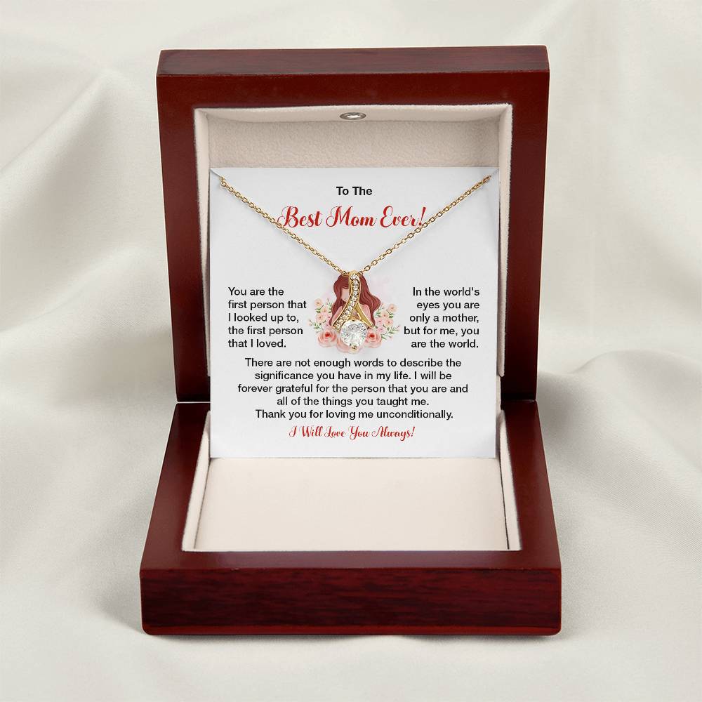 To The Best Mom Ever Heartfelt Necklace For Her Loving Jewelry For Mother's Day Sweet Pendant For Appreciation Thank You Gift For Love Sentimental Necklace Loving Pendant For A Special Connection Sentimental Pendant For A Wonderful Mom