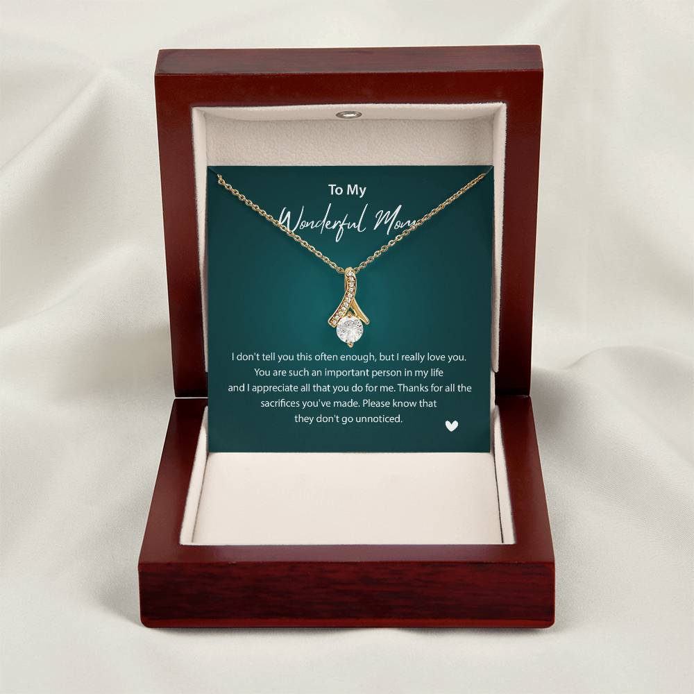 To My Wonderful Mom Wonderful Mom Necklace Gift Unique Gift For Mother-child Bond Unique Gift For Mother-child Bond Necklace For Family Bond Thoughtful Gift For Mother-child Bond Spiritual Bond With Mom Necklace Spiritual Bond With Mom Necklace