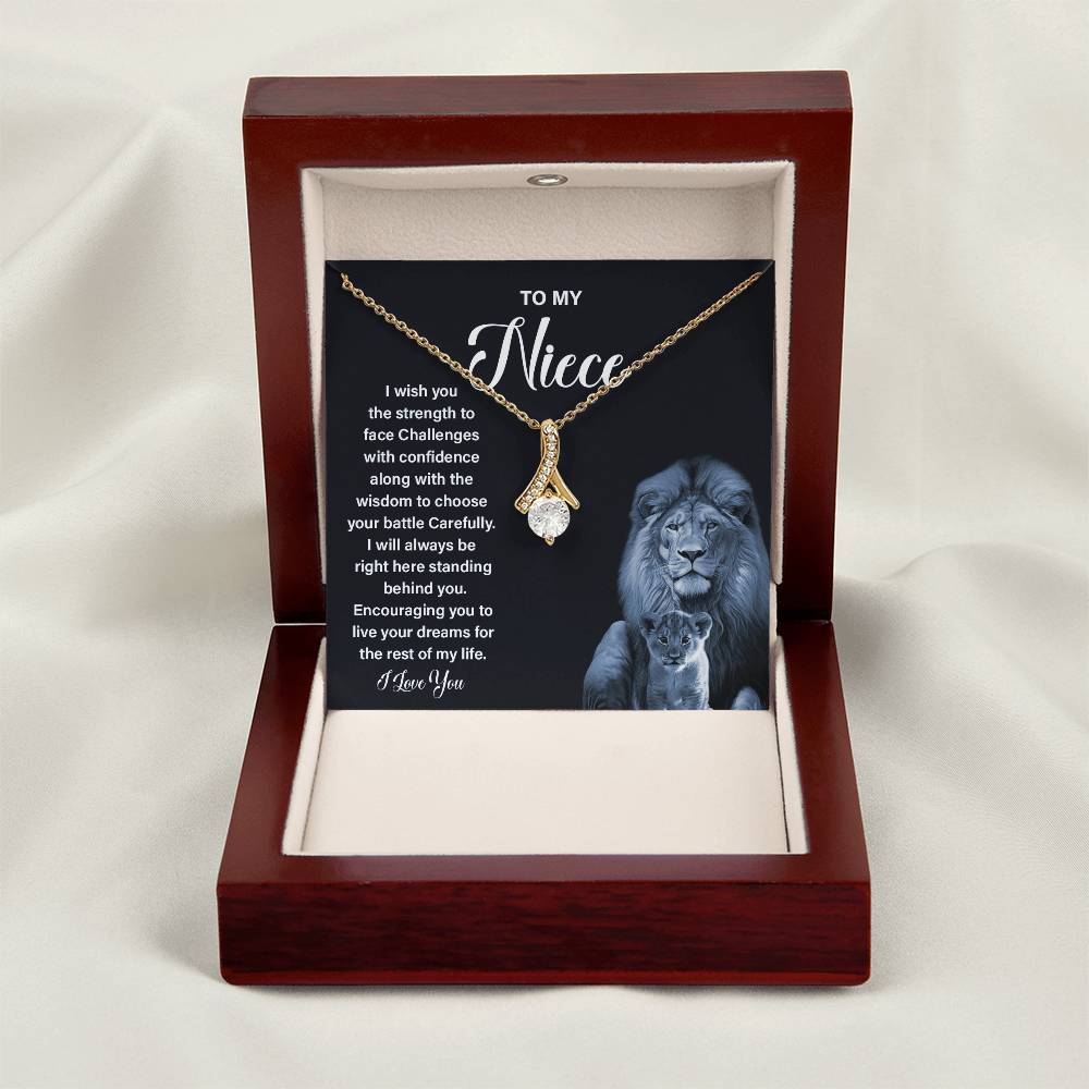 To My Niece Necklace Gift With Meaningful Message Card