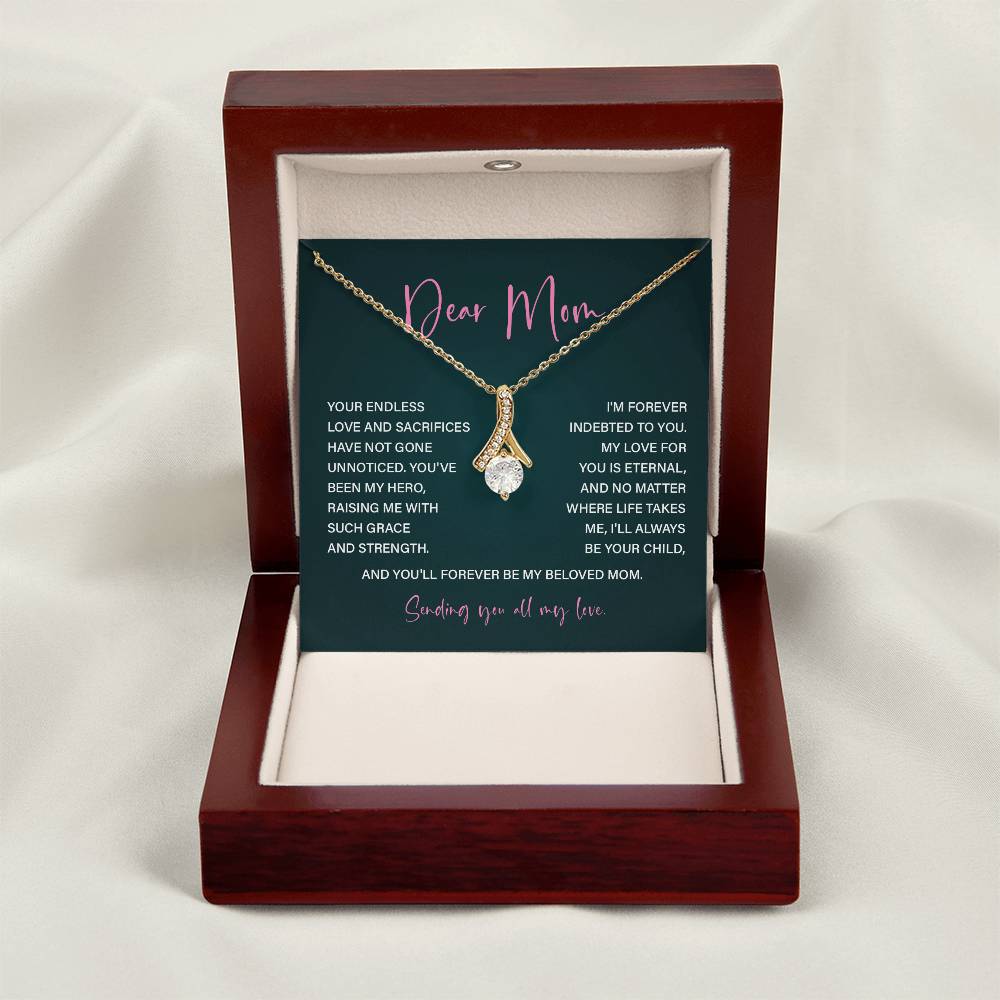 Dear Mom Mother’s Day Necklace For Mom Sentimental Birthday Gift Sentimental Anniversary Gift Christmas Jewelry Gift Best Thank You Gift  Special Necklace Jewelry Gift With Message Card