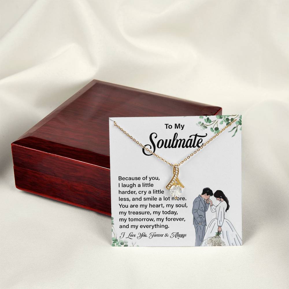 Soulmate Pendant Necklace Gift with Message Card