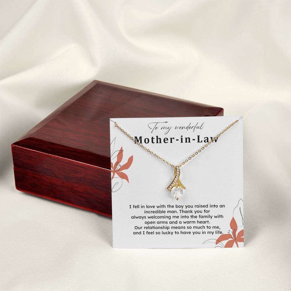 To My Wonderful Mother-in-law Necklace Mother-in-law Necklace Gift Thank You Gift For Mother-in-law Sentimental Mother-in-law Jewelry Jewelry For Mother-in-law Emotional Gift For Mother-in-law Meaningful Gift For Mother-in-law Mother Sentimental Jewelry