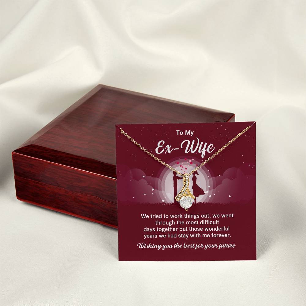 Ex-Wife Necklace Gift – Elegant Jewelry with Message Card
