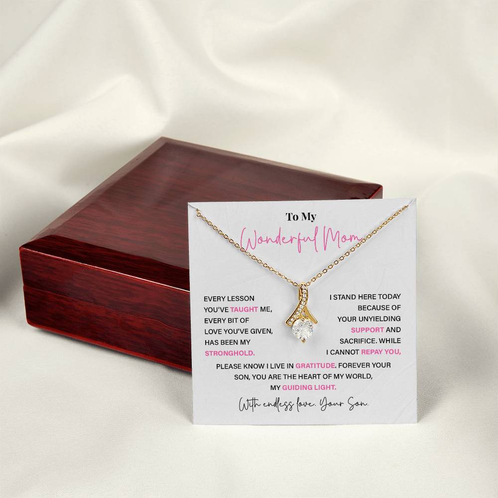 To My Wonderful Mom Thoughtful Birthday Necklace For Mom Best Mother’s Day Gift Christmas Necklace Heartfelt Anniversary Necklace Heartfelt Anniversary Necklace